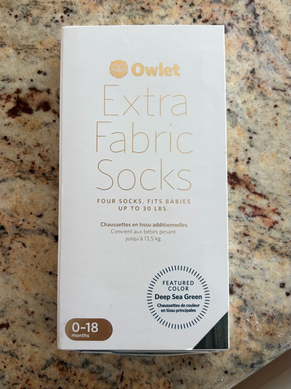 Owlet Fabric Socks - Deep Sea Green (0-18 months)